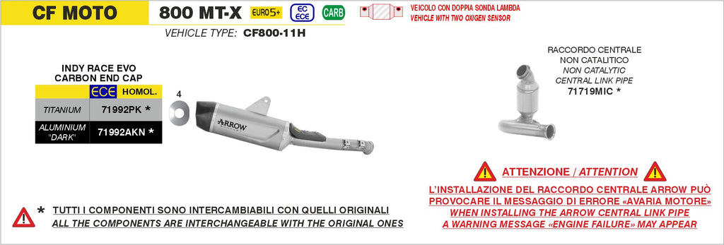 Arrow Racing Exhaust for CF Moto 800 MT-X img full 