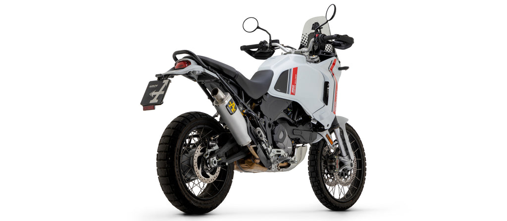 Arrow Racing Silencers & Mid-Pipe for 2022-24 Ducati Scrambler Desert X 950 img back silver