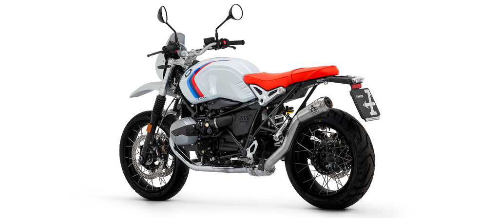 Arrow Racing Stainless Steel Headers with Silencer for 2021-24 BMW R Nine T Scrambler, Urban G/S img g rear