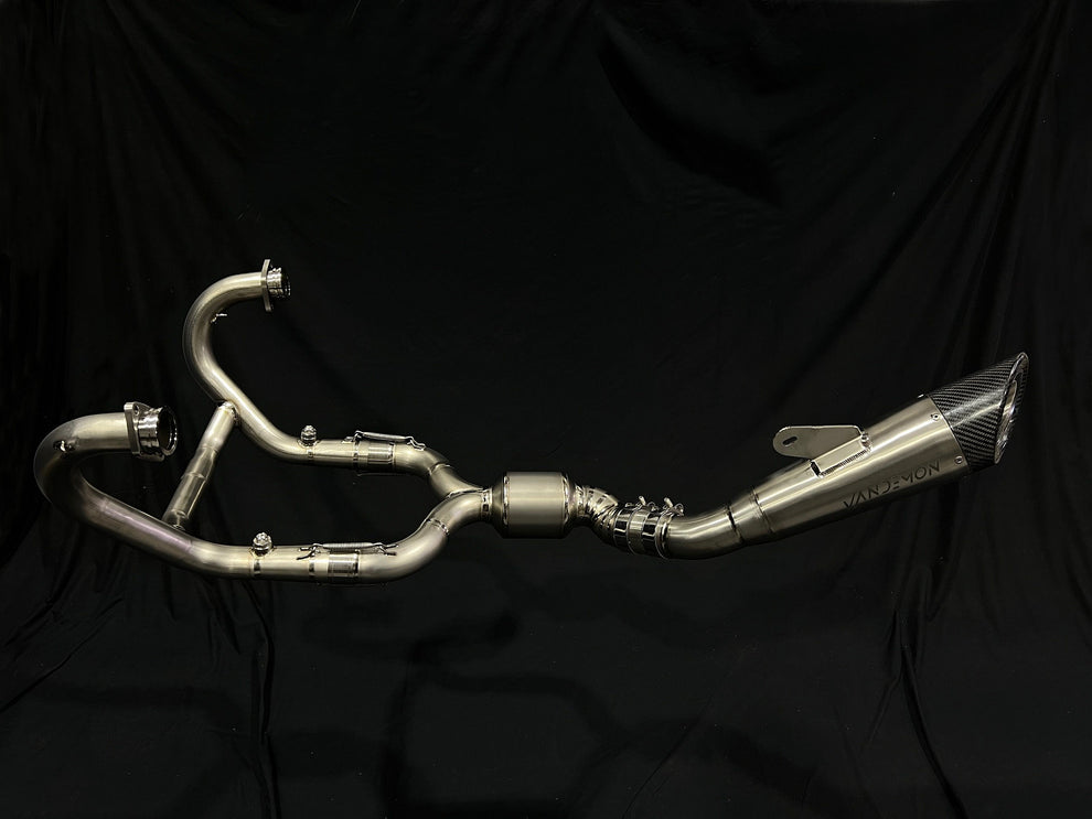 Vandemon Titanium Exhaust System with Brushed Headers For 2014-20 BMW R NINET 3