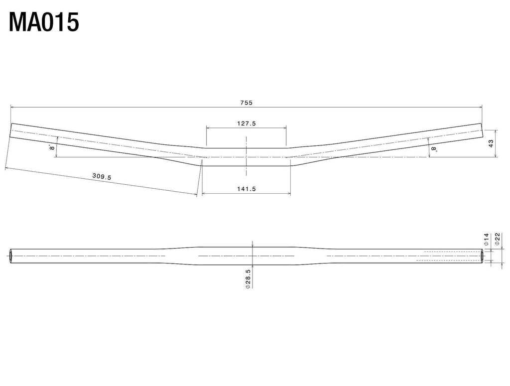 Rizoma Drag Handlebars for Motorcycles (1-1/8")