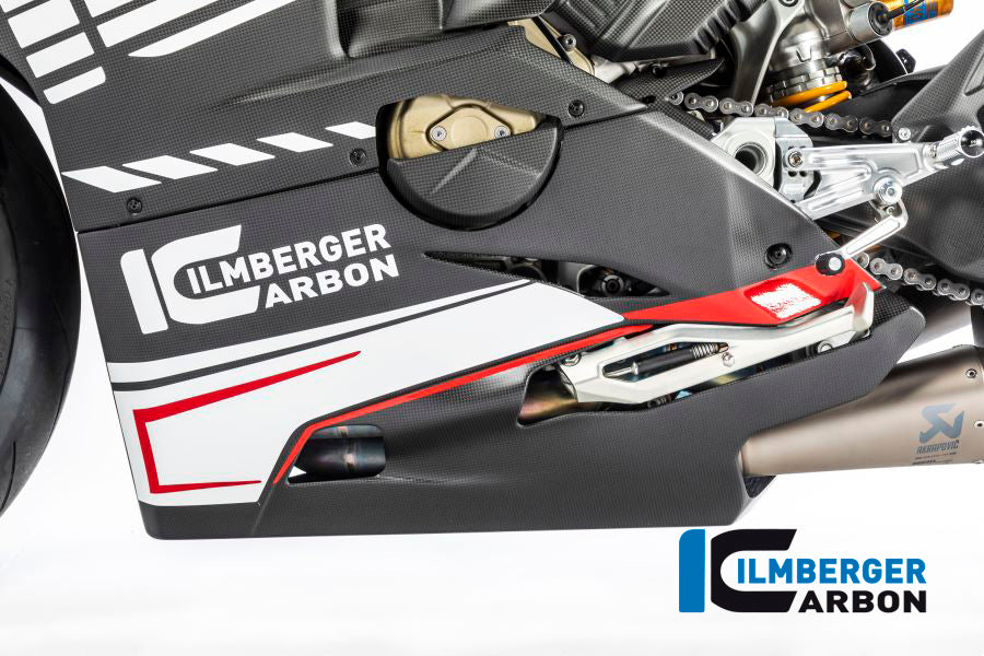 Ilmberger Carbon Bellypan compatible with Akrapovic full exhaust for 2018+ Ducati Panigale V4, V4S, V4R