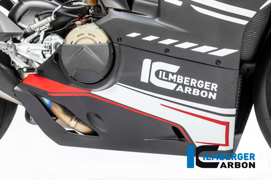 Ilmberger Carbon Bellypan compatible with Akrapovic full exhaust for 2018+ Ducati Panigale V4, V4S, V4R