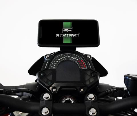 Evotech Performance Quad Lock Compatible Handlebar Clamp Sat Nav Mount for 2019-2024 Kawasaki Z400