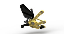 Load image into Gallery viewer, Gilles Tooling MUE2 Gold Rearset Footpegs for 2015+ Yamaha R1, R1M, R1 GYTR