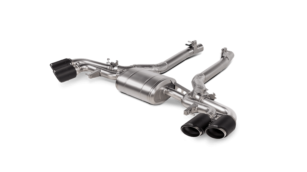 Akrapovic Slip-On Line (Titanium) with Carbon Fiber Titanium Tips for 2020-2024 BMW X5M, X6M