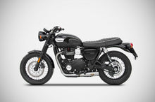 Load image into Gallery viewer, Zard Exhaust - Low Mounted Dual Outlet Exhaust with OEM Catalyst unit for 2016+ Triumph Bonneville T100, T120