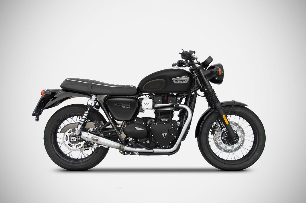 ZARD EXHAUST - Low Mounted Dual Outlet Full Exhaust System for 2016+ Triumph Bonneville T120