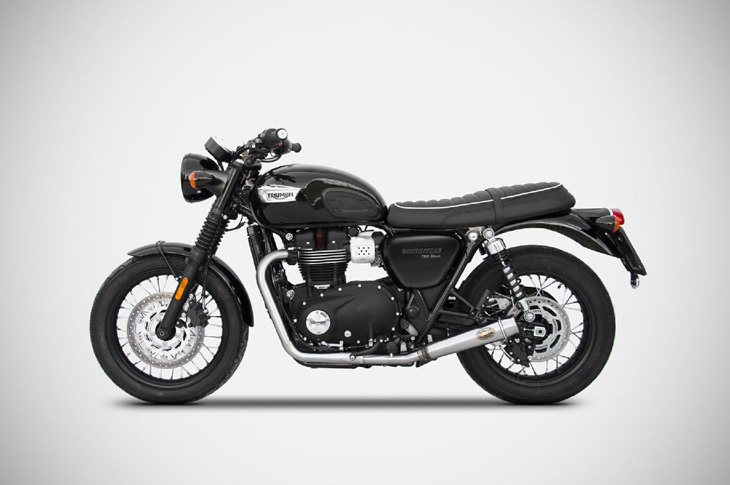 ZARD EXHAUST - Low Mounted Dual Outlet Full Exhaust System for 2016+ Triumph Bonneville T120
