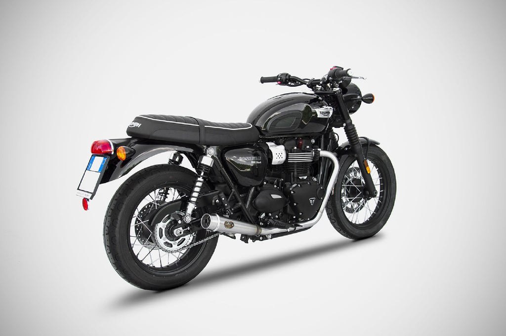 ZARD EXHAUST - Low Mounted Dual Outlet Full Exhaust System for 2016+ Triumph Bonneville T120
