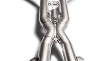 Carica l&#39;immagine nel visualizzatore di Gallery, Akrapovic Evolution Line Cat Back (Titanium) w/Carbon Fiber Tips For 2015-2018 Mercedes-AMG GT / Roadster