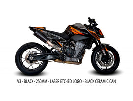 Austin Racing RS22 Hi-Slung De-cat Race Exhaust with V3 Slip On for 2020+ KTM Duke 790, 890