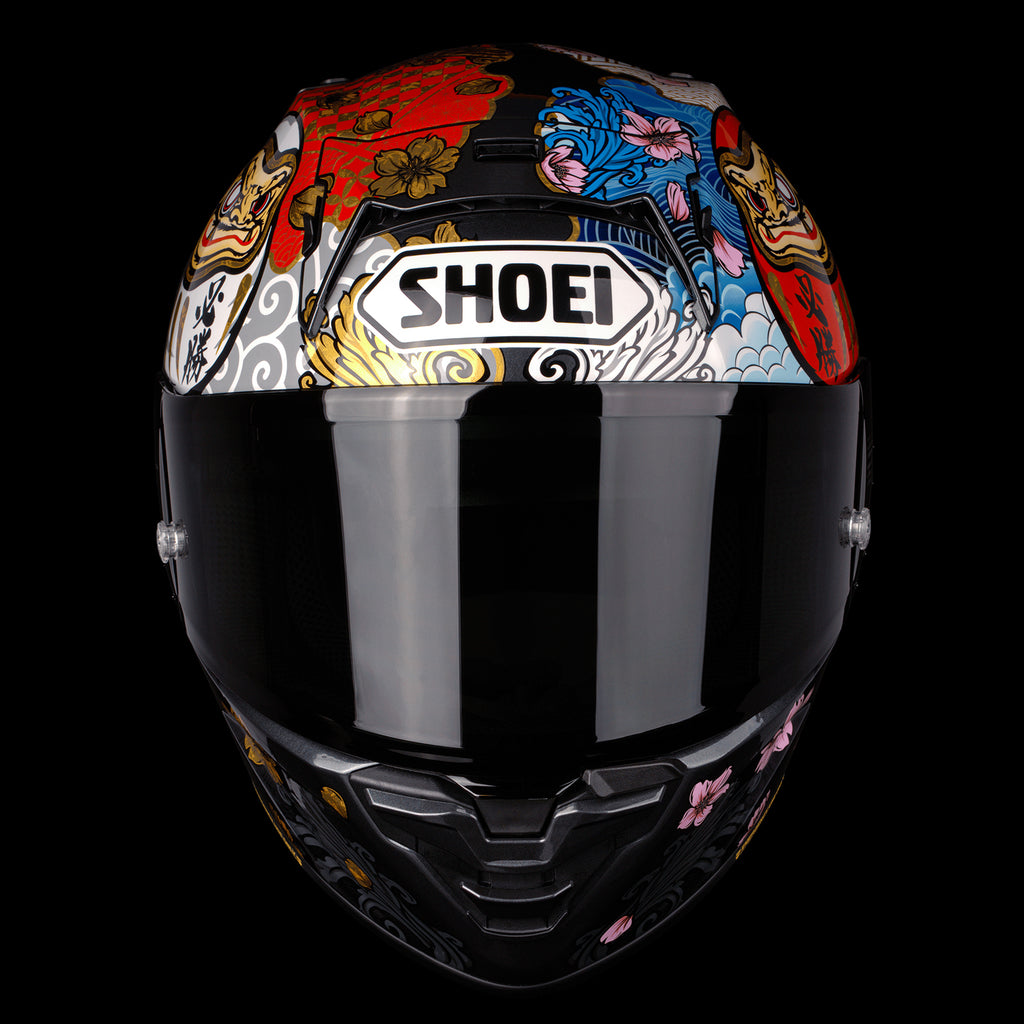 latest shoei full face helmet Shoei X-15 Marc Marquez Motegi 5 Full Face Helmet – 2to4wheels