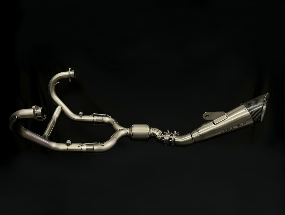 Vandemon Titanium Exhaust System with Brushed Headers For 2014-23 BMW R NINET 1
