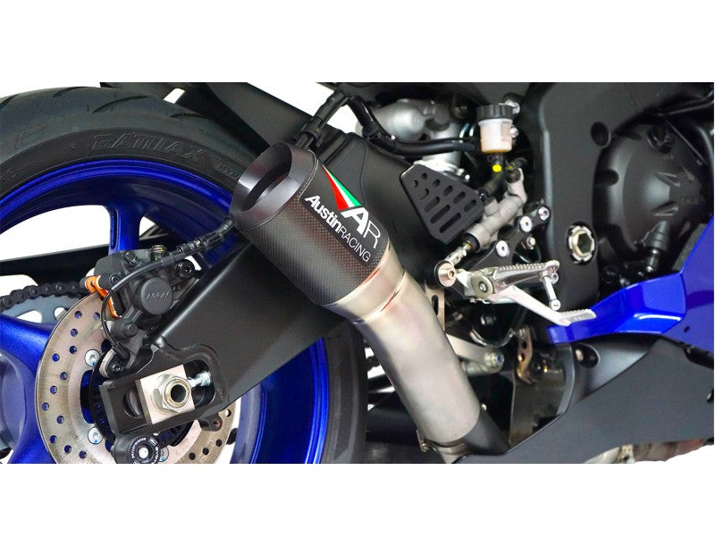 Austin Racing De-Cat exhaust with GP1R Slip On for 2020+ Yamaha YZF-R6