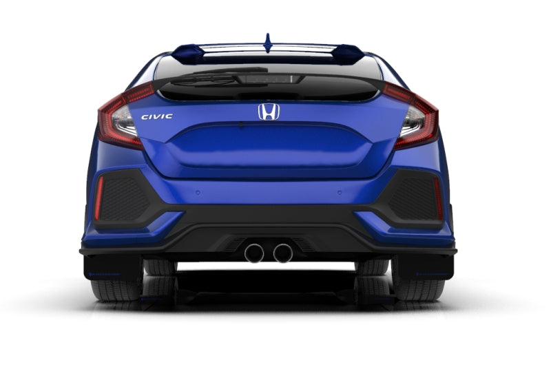 Rally Armor 2017-2020 Honda Civic LX / EX / EX-L Hatchback Black Mud Flap Red Logo - 2to4wheels