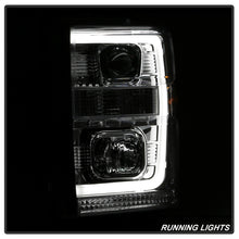 Carica l&#39;immagine nel visualizzatore di Gallery, Spyder 08-10 Ford F-250 Super Duty V2 Light Bar DRL Projector Headlights - Chrm (PRO-YD-FS08V2-LB-C)