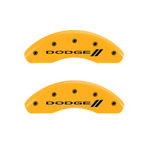 Carica l&#39;immagine nel visualizzatore di Gallery, MGP 4 Caliper Covers Engraved F &amp; R w/ Stripes/Dodge Yellow Finish Black Char 2005 Dodge Neon