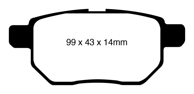 EBC 09-10 Pontiac Vibe 1.8 Yellowstuff Rear Brake Pads - 2to4wheels