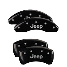 Carica l&#39;immagine nel visualizzatore di Gallery, MGP 4 Caliper Covers Engraved Front &amp; Rear JEEP Black finish silver ch