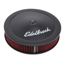 गैलरी व्यूवर में इमेज लोड करें, Edelbrock Air Cleaner Pro-Flo Series Round 14 In Diameter Cloth Element 3/8Indropped Base Black