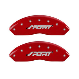 MGP 4 Caliper Covers Engraved Front & Rear SPORT Red finish silver ch