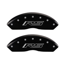 Cargar imagen en el visor de la galería, MGP 4 Caliper Covers Engraved Front &amp; Rear Gen 5/RS Black finish silver ch