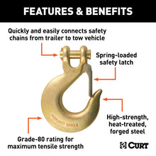 Load image into Gallery viewer, Curt 5/8in Safety Latch Clevis Hook (65000lbs)