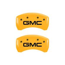 Charger l&#39;image dans la galerie, MGP 4 Caliper Covers Engraved Front &amp; Rear GMC Yellow finish black ch