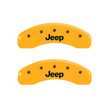 Carica l&#39;immagine nel visualizzatore di Gallery, MGP 4 Caliper Covers Engraved Front &amp; Rear JEEP Yellow finish black ch