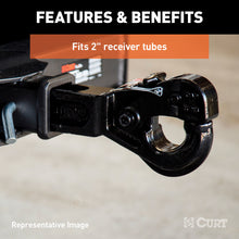 Carica l&#39;immagine nel visualizzatore di Gallery, Curt Receiver-Mount Pintle Hook (2in Shank 20000lbs 2-1/2in Lunette Eyes)