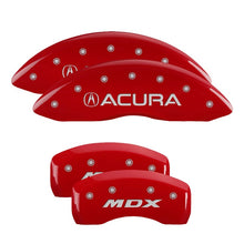 Carica l&#39;immagine nel visualizzatore di Gallery, MGP 4 Caliper Covers Front Acura Rear MDX Red Finish Silver Characters