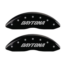 Charger l&#39;image dans la galerie, MGP 4 Caliper Covers Engraved Front &amp; Rear Daytona Black finish silver ch