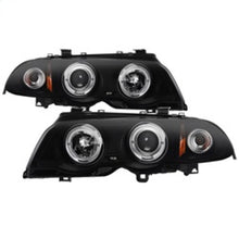 Charger l&#39;image dans la galerie, Spyder 99-01 BMW E46 3 Series 4DR Projector Headlights 1PC LED Halo (PRO-YD-BMWE46-4D-HL-AM-BSM)