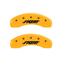 Laden Sie das Bild in den Galerie-Viewer, MGP 4 Caliper Covers Engraved Front &amp; Rear SPORT Yellow finish black ch