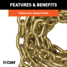 Load image into Gallery viewer, Curt 20ft Transport Binder Safety Chain w/2 Clevis Hooks (26400lbs Yellow Zinc)