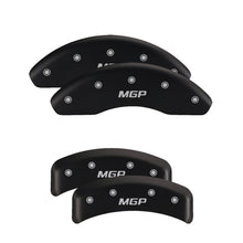 Carica l&#39;immagine nel visualizzatore di Gallery, MGP 4 Caliper Covers Engraved Front &amp; Rear Block/Challenger Black finish silver ch