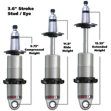 Carica l&#39;immagine nel visualizzatore di Gallery, Ridetech HQ Series CoilOver Shock 3.6in Travel 2.5in Coil Eye/Stud Mounting 9.425inx13.025in