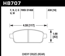 Carica l&#39;immagine nel visualizzatore di Gallery, Hawk 11-12 Chevy Cruze Eco/LS/1LT/2LT/LTZ HP Plus Rear Street Brake Pads