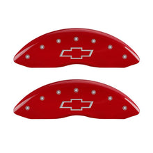 Carica l&#39;immagine nel visualizzatore di Gallery, MGP Front set 2 Caliper Covers Engraved Front Bowtie Red finish silver ch
