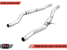 Carica l&#39;immagine nel visualizzatore di Gallery, AWE 2020 Toyota Supra A90 Resonated Touring Edition Exhaust - 5in Chrome Silver Tips