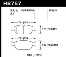Carica l&#39;immagine nel visualizzatore di Gallery, Hawk Audi 2013 A5 Quattro / 12-16 A6 Quattro/A7 Quattro/A8 Quattro HPS Front Brake Pads