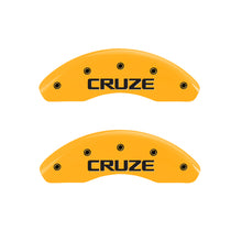 Charger l&#39;image dans la galerie, MGP Front set 2 Caliper Covers Engraved Front Cruze Yellow finish black ch