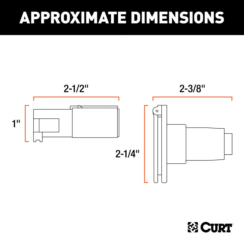 Curt 4-Way Round Connector Plug & Socket (Packaged)