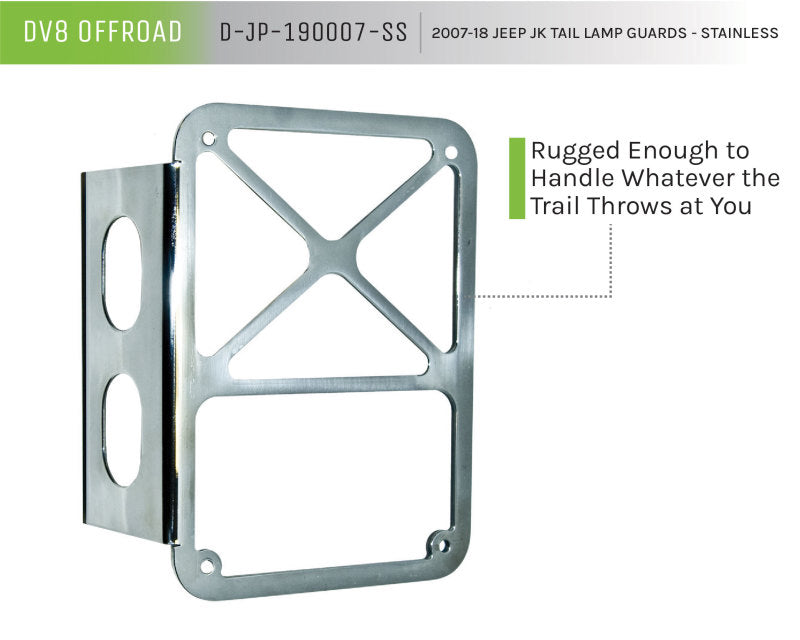 DV8 Offroad 2007-2018 Jeep JK Tail Lamp Guards Stainless