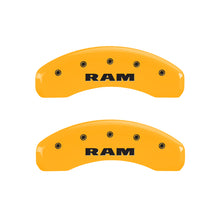 Laden Sie das Bild in den Galerie-Viewer, MGP 4 Caliper Covers Engraved Front &amp; Rear Ram Yellow Finish Black Char 2006 Dodge Durango