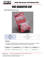 Carica l'immagine nel visualizzatore di Gallery, HKS RADIATOR CAP  N-type