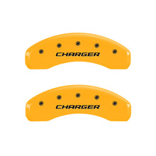 Carica l&#39;immagine nel visualizzatore di Gallery, MGP 4 Caliper Covers Engraved Front &amp; Rear Block/Charger Yellow finish black ch