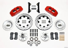 गैलरी व्यूवर में इमेज लोड करें, Wilwood Dynapro 6 Front Hub Kit 12.19in Drilled Red 70-78 Camaro