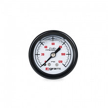 Laden Sie das Bild in den Galerie-Viewer, Grams Performance Universal 0-120 PSI Fuel Pressure Guage - White Face